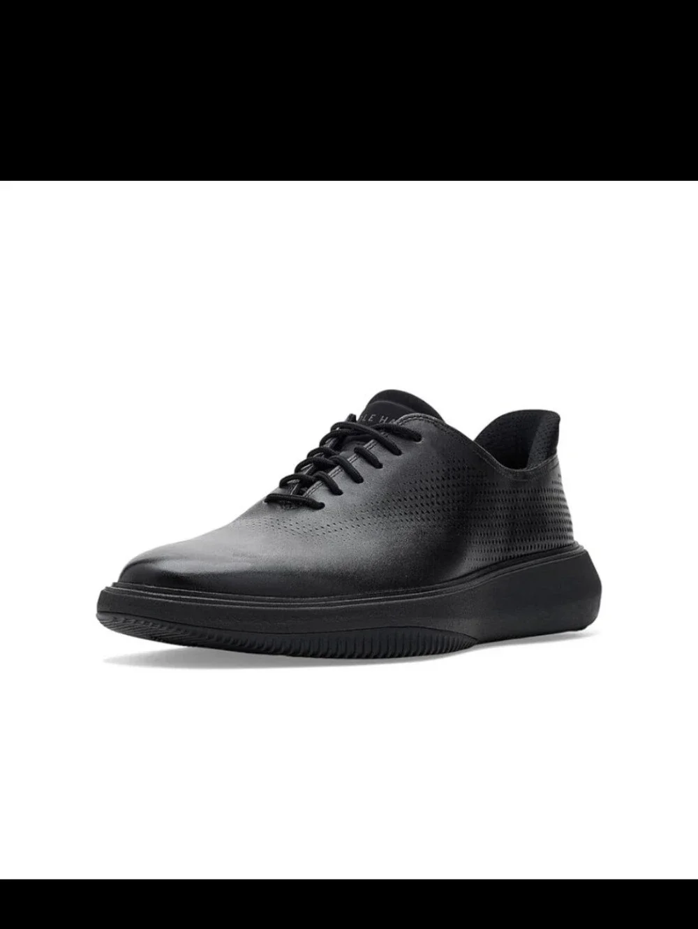 Cole Haan Men's Grand Phaze Laser Quick-On Leather Oxford - Black/Black